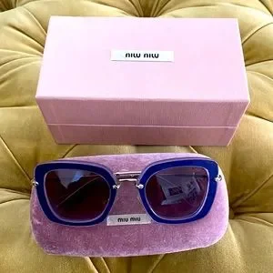 Accessories | Miu Miu Purple Velvet Sunglasses | Poshmark display picture 3
